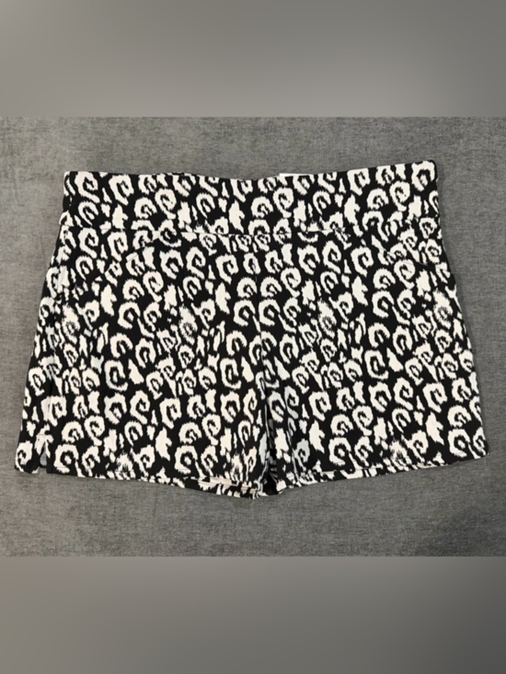 George Black & White Animal-Print Athletic Shorts
